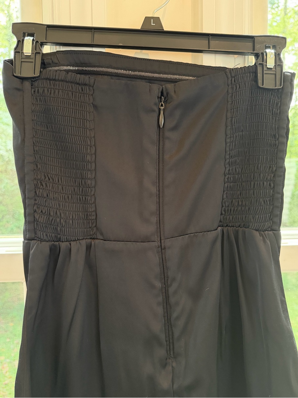 Black Strapless Satin Maxi Dress - Elegant Evening Dress - Picture 5 of 9